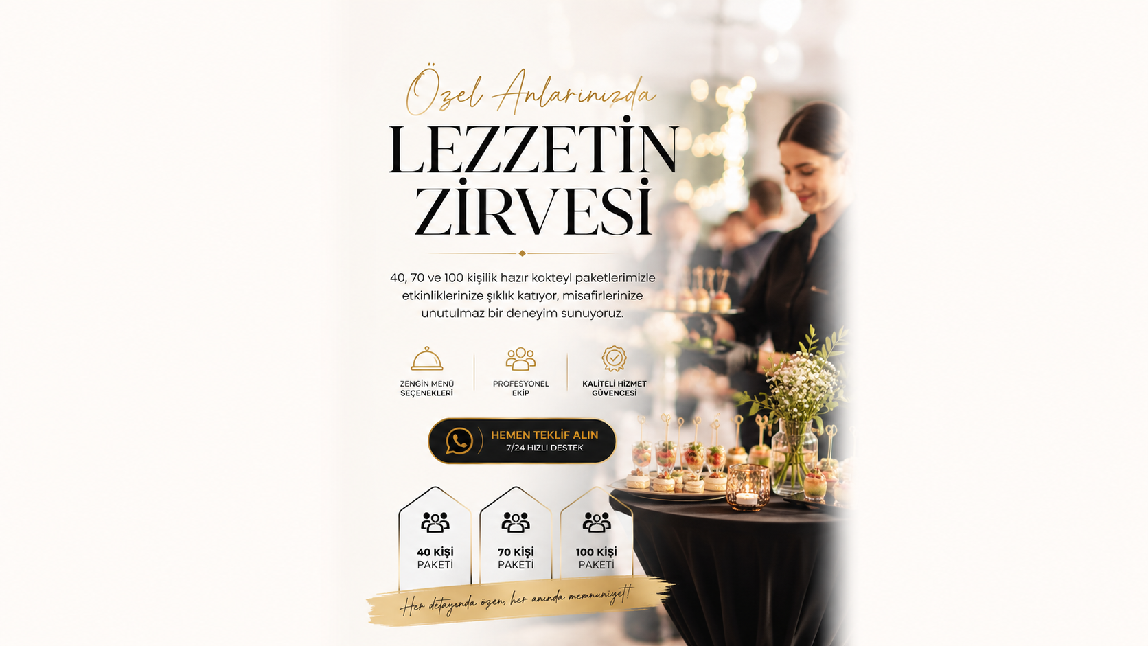 Catering Menü Fiyatlarını Kolayca Öğrenin | 40·70·100 Kişilik Hazır Paketlerle Hemen Teklif Alın