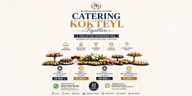 Catering Kokteyl Fiyatları | 4 Tekliften İstediğini Seç, Hemen Rezervasyon Yaptır