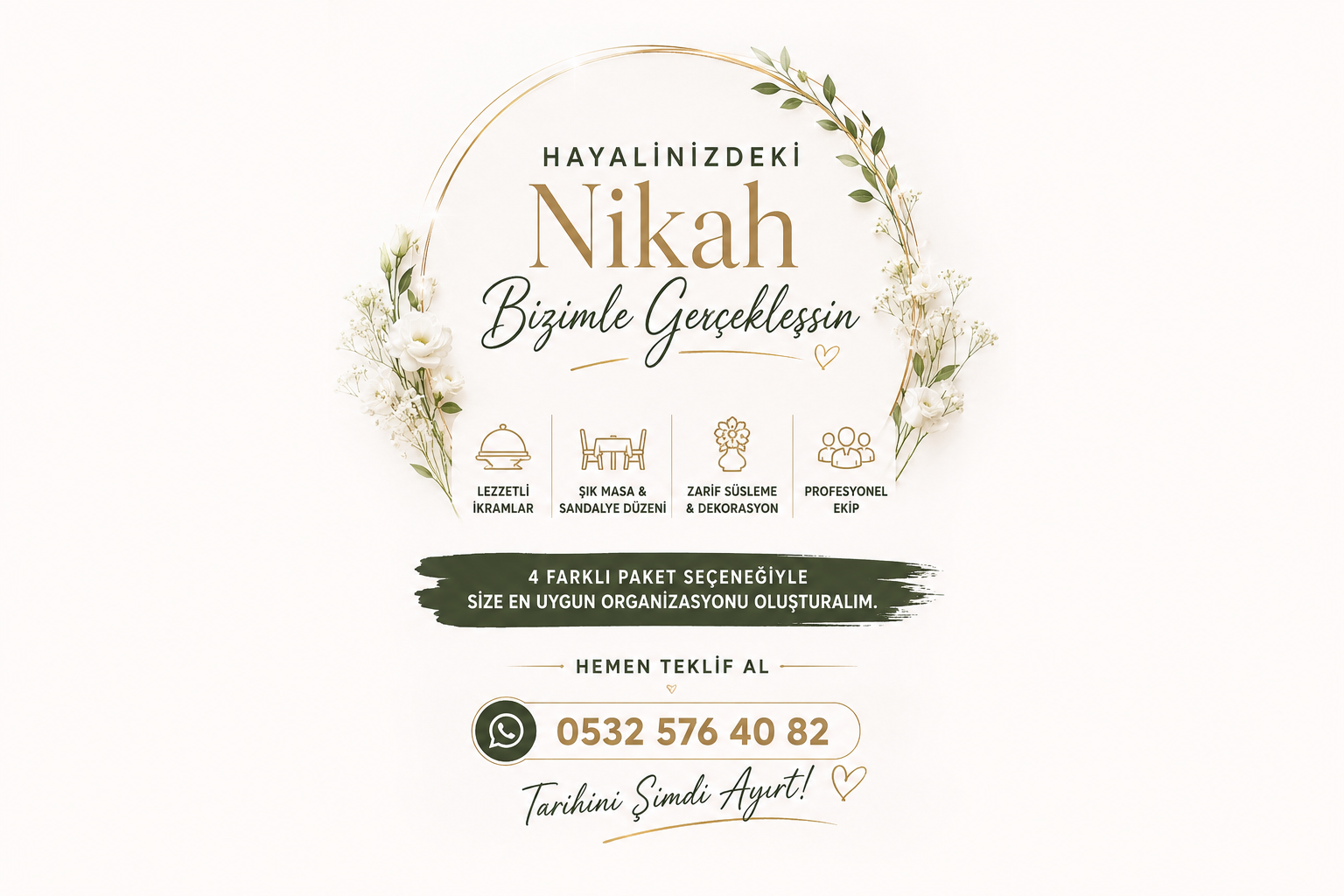 Hayalinizdeki Nikah İçin 4 Özel Organizasyon Paketi | Teklif Al, Tarihini Kaçırma